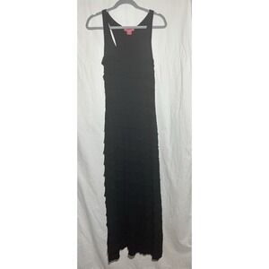 Charlotte Tarantola tiered ruffle maxi dress Black‎ Medium EUC T1